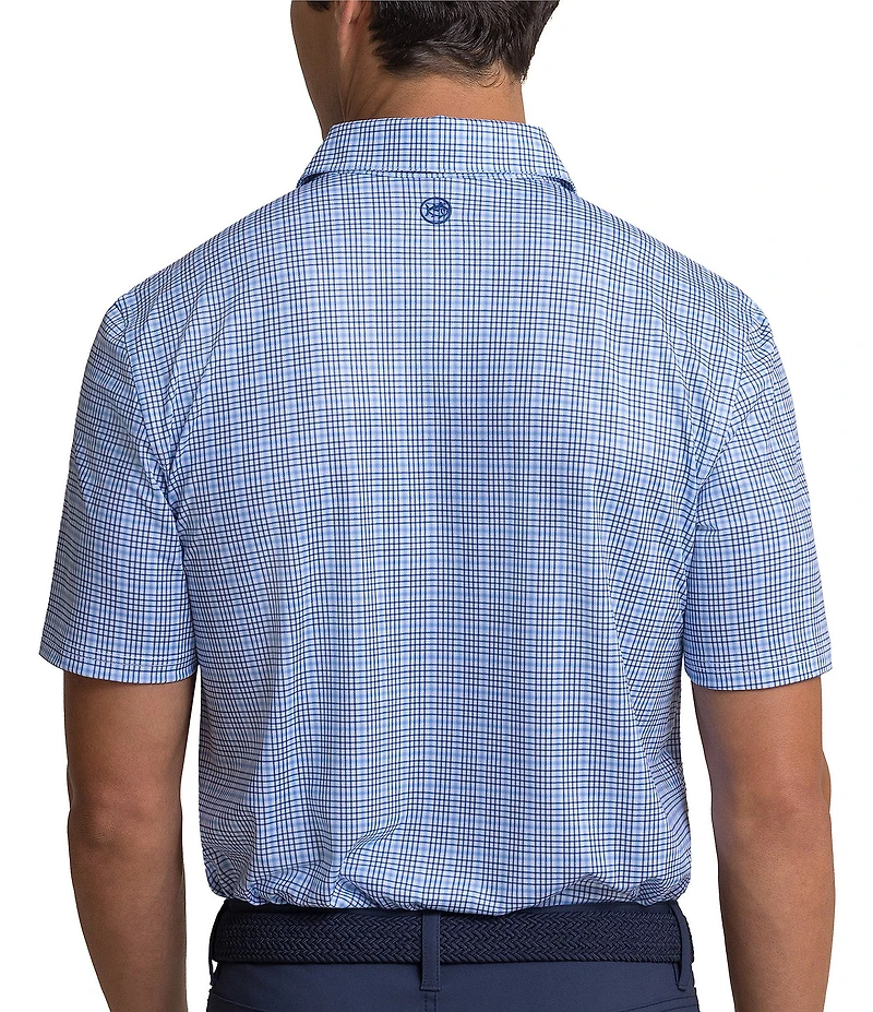 Southern Tide Driver Surfside Retreat Plaid Printed Short Sleeve Polo Shirt