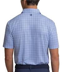 Southern Tide Driver Surfside Retreat Plaid Printed Short Sleeve Polo Shirt