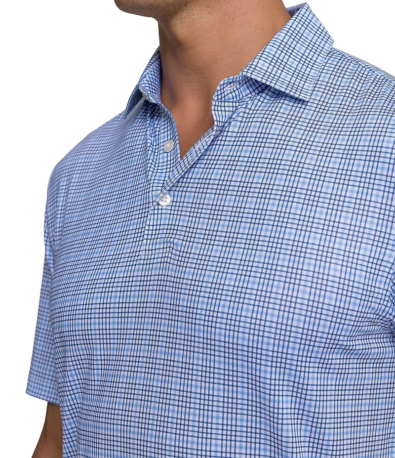 Southern Tide Driver Surfside Retreat Plaid Printed Short Sleeve Polo Shirt
