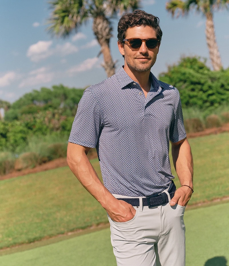 Southern Tide Driver Weaving Around Short Sleeve Polo Shirt