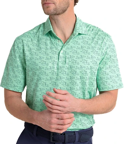 Southern Tide Driver Who's Your Caddy Printed Short Sleeve Polo Shirt