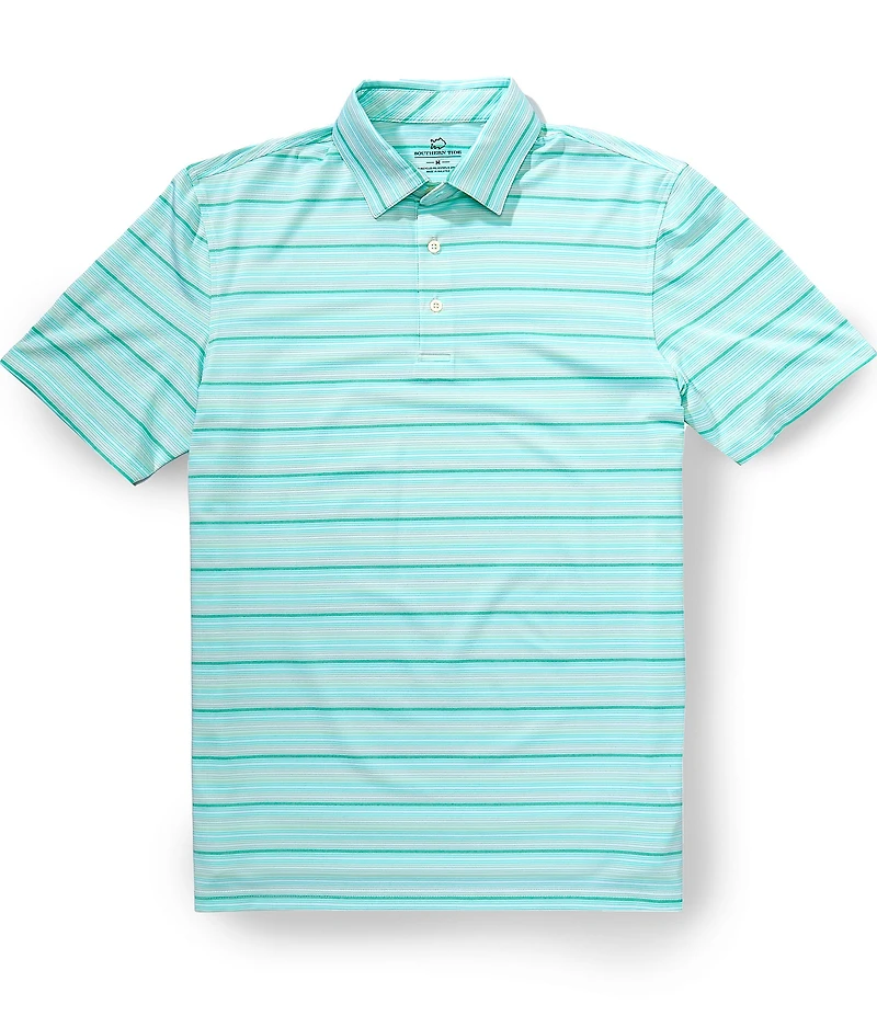 Southern Tide Driver Wild Winds Striped Short Sleeve Polo Shirt