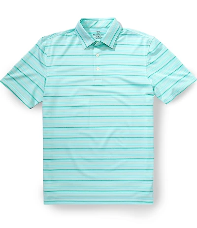 Southern Tide Driver Wild Winds Striped Short Sleeve Polo Shirt