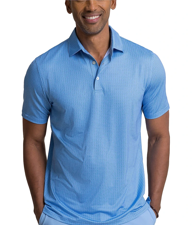 Southern Tide Driver Wild Winds Striped Short Sleeve Polo Shirt