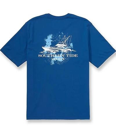 Southern Tide Fishing Boat Coordinates Short Sleeve Graphic T-Shirt
