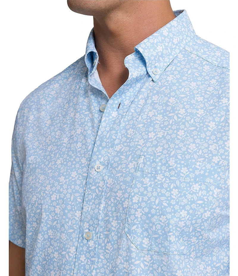 Southern Tide Garden Blooms Short Sleeve Woven Shirt