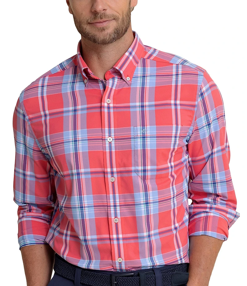 Southern Tide Greenview Plaid Intercoastal Long Sleeve Woven Shirt