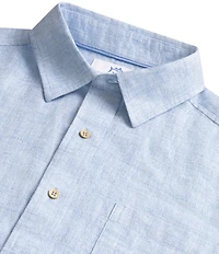 Southern Tide Gulf View Linen Blend Short Sleeve Woven Shirt