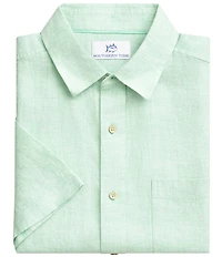 Southern Tide Gulf View Linen Blend Short Sleeve Woven Shirt