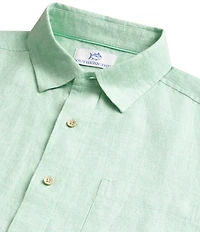 Southern Tide Gulf View Linen Blend Short Sleeve Woven Shirt