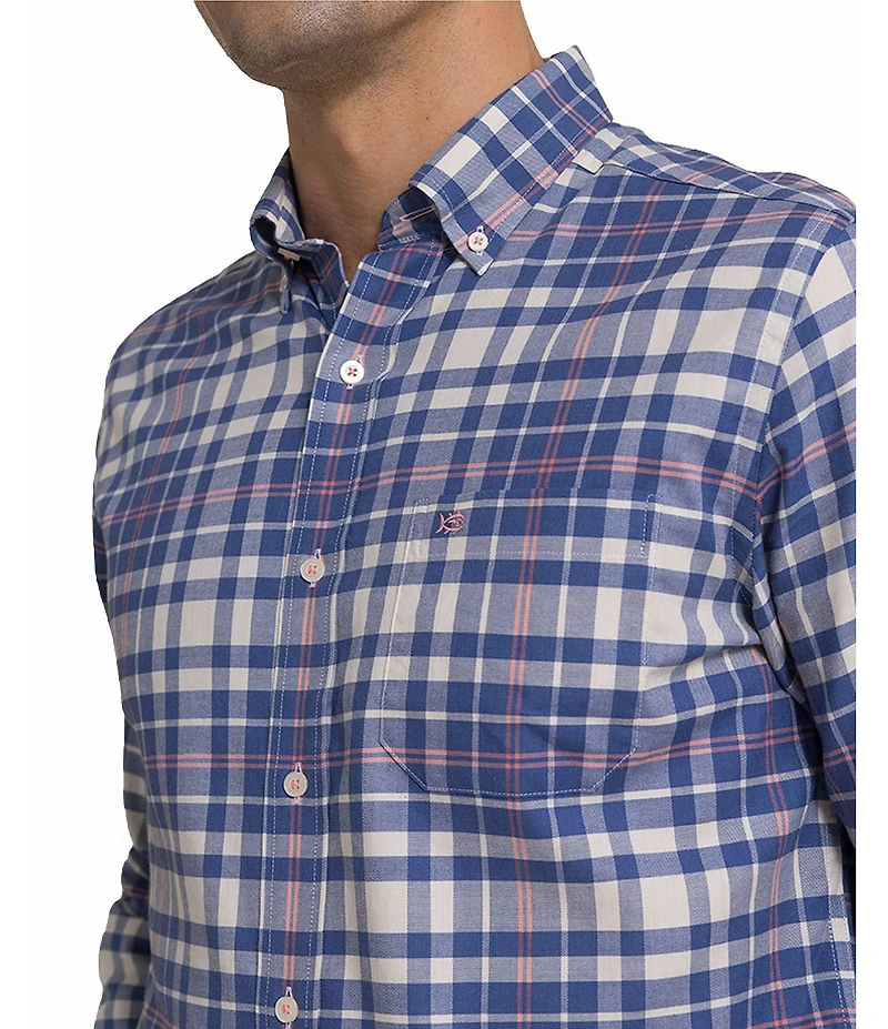Southern Tide Heather Skipjack Sandy Shores Long Sleeve Woven Shirt
