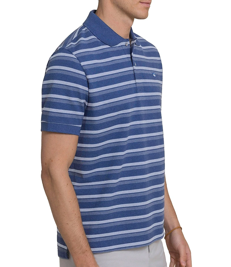 Southern Tide Heather Stripe Skipjack Short Sleeve Polo Shirt