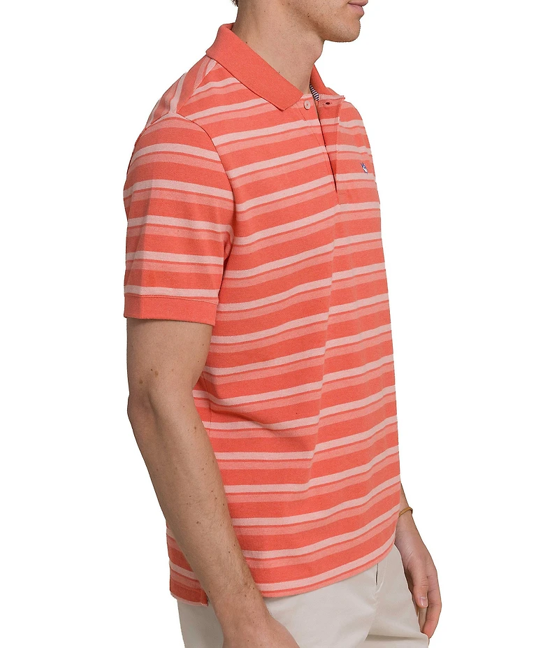 Southern Tide Heather Stripe Skipjack Short Sleeve Polo Shirt