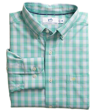 Southern Tide Intercoastal Performance Stretch Burkes Beach Plaid Long Sleeve Woven Shirt