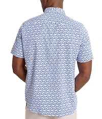 Southern Tide Intercoastal Performance Stretch Talk To The Palm Short Sleeve Woven Shirt