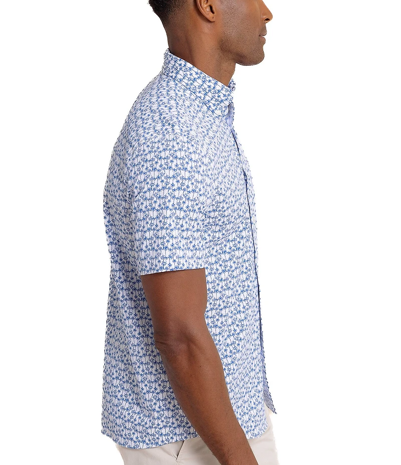 Southern Tide Intercoastal Performance Stretch Talk To The Palm Short Sleeve Woven Shirt