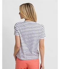 Southern Tide Knit Sunfarer Striped Crew Tee Shirt
