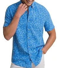 Southern Tide Linen Rayon Pineapple Parade Short Sleeve Woven Shirt