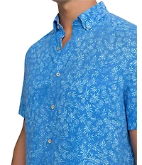 Southern Tide Linen Rayon Pineapple Parade Short Sleeve Woven Shirt