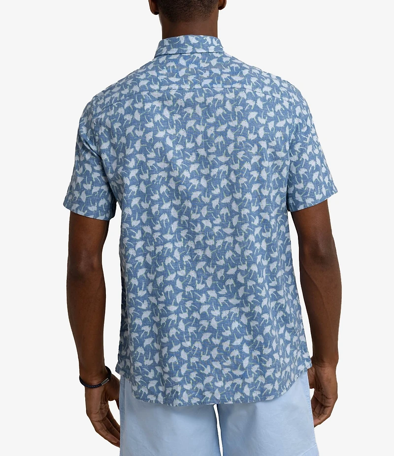 Southern Tide Linen Rayon Summer Rays Short Sleeve Woven Shirt