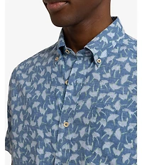 Southern Tide Linen Rayon Summer Rays Short Sleeve Woven Shirt