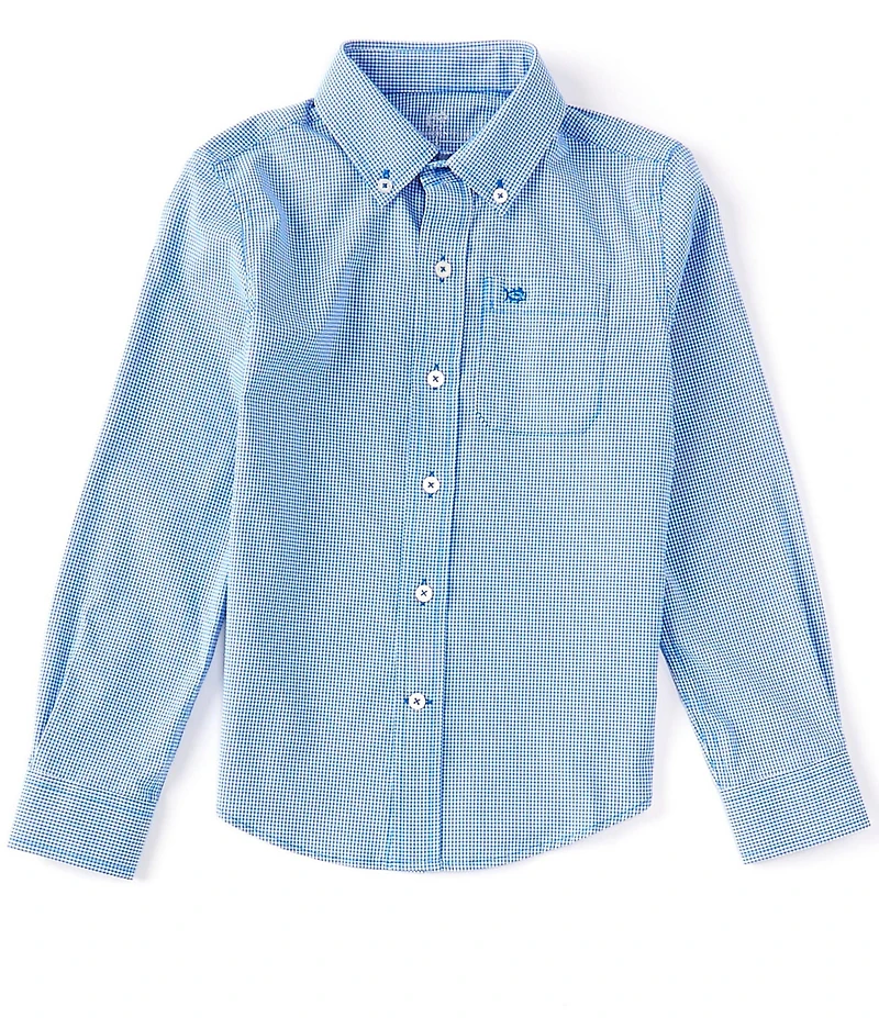 Southern Tide Little/Big Boys Long Sleeve Intercoastal Mini-Gingham Shirt