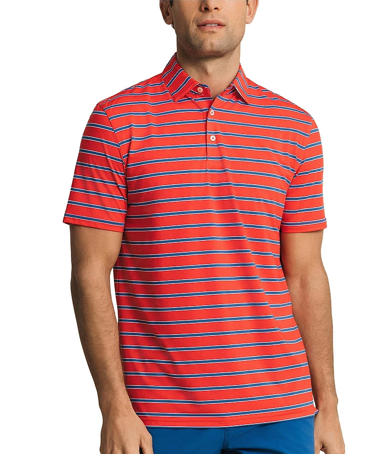 Southern Tide Moonlight Bay Coastal Breeze Stripe Short Sleeve Polo Shirt