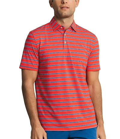 Southern Tide Moonlight Bay Coastal Breeze Stripe Short Sleeve Polo Shirt