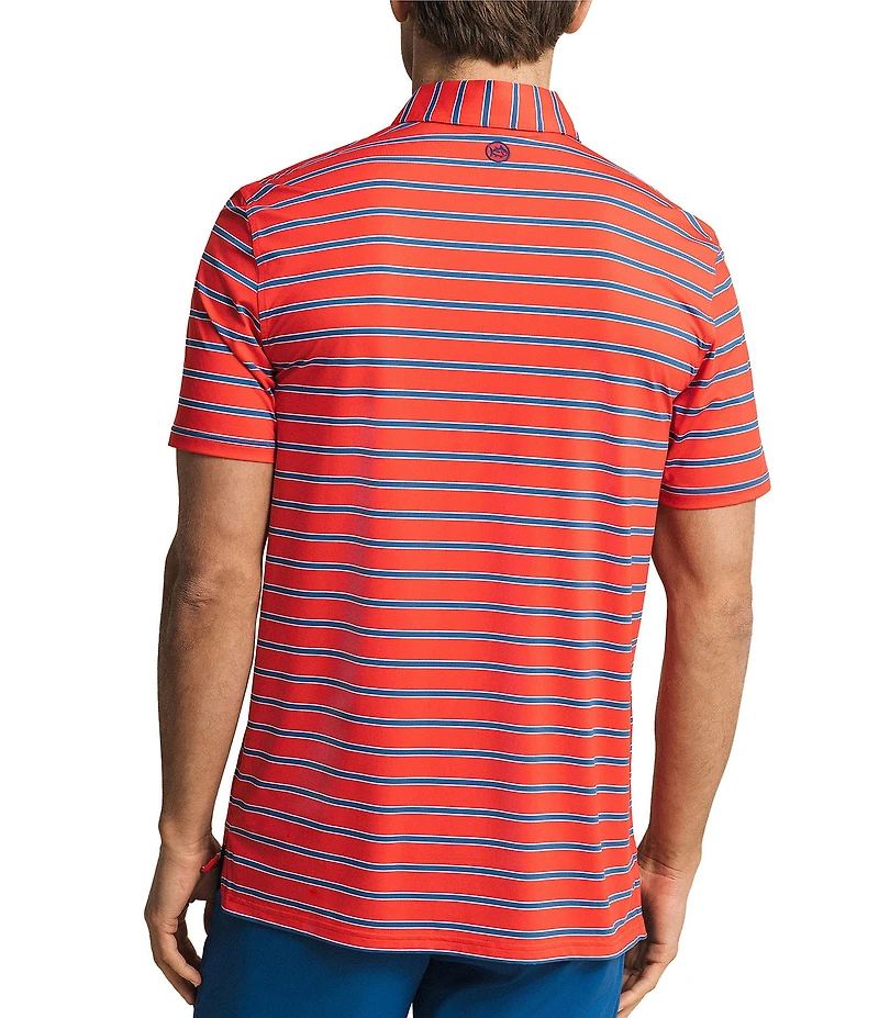 Southern Tide Moonlight Bay Coastal Breeze Stripe Short Sleeve Polo Shirt