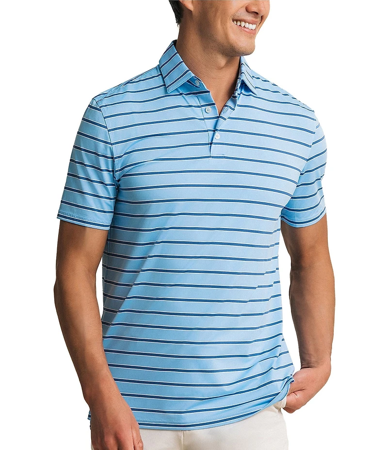 Southern Tide Moonlight Bay Coastal Breeze Stripe Short Sleeve Polo Shirt