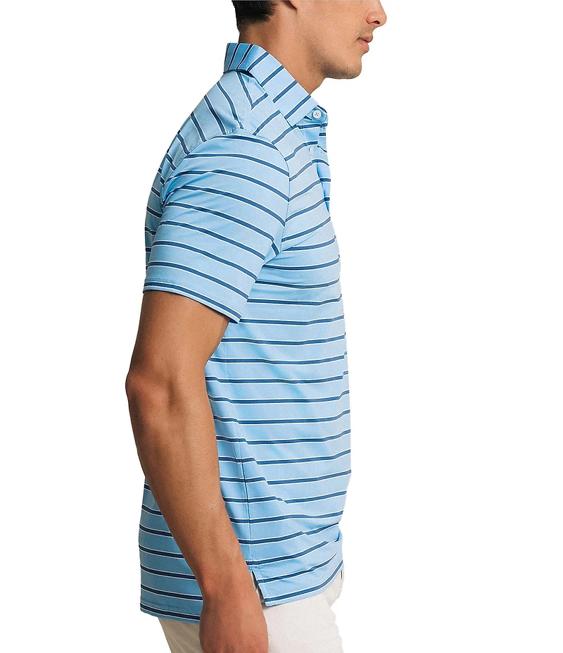 Southern Tide Moonlight Bay Coastal Breeze Stripe Short Sleeve Polo Shirt