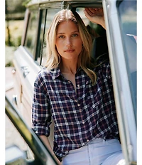 Southern Tide Niki Chilly Morning Plaid Long Sleeve Button Front Shirt