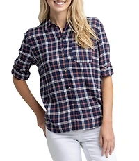 Southern Tide Niki Chilly Morning Plaid Long Sleeve Button Front Shirt