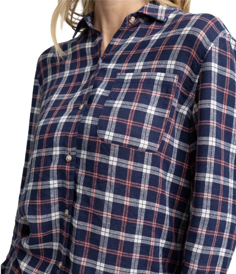 Southern Tide Niki Chilly Morning Plaid Long Sleeve Button Front Shirt