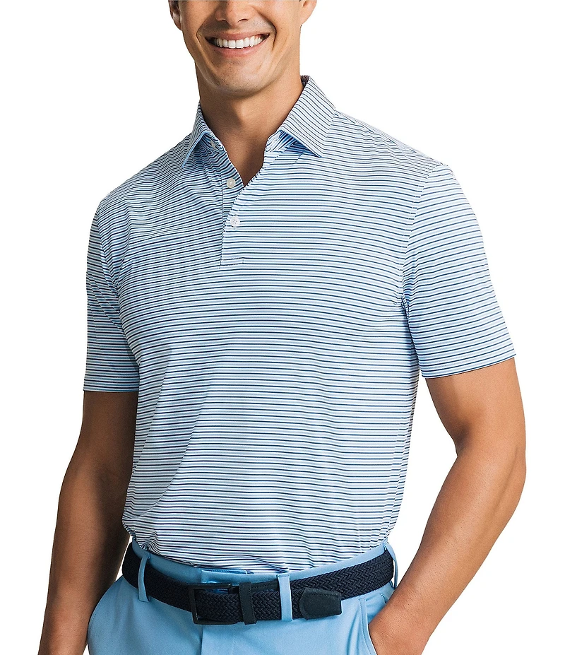 Southern Tide Pelican Landing Coastal Breeze Stripe Short Sleeve Polo Shirt