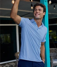 Southern Tide Pelican Landing Coastal Breeze Stripe Short Sleeve Polo Shirt