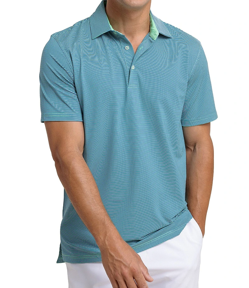 Southern Tide Performance Stretch Brrr°-eeze Meadowbrook Stripe Short Sleeve Polo Shirt