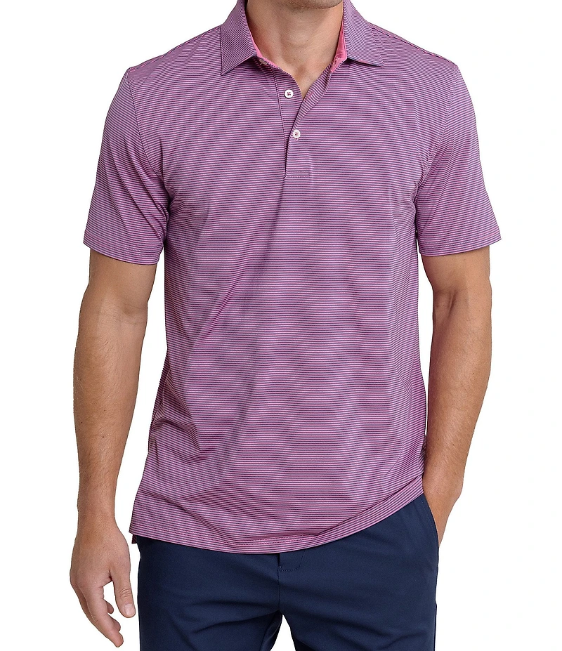 Southern Tide Performance Stretch Brrr°-eeze Meadowbrook Stripe Short Sleeve Polo Shirt