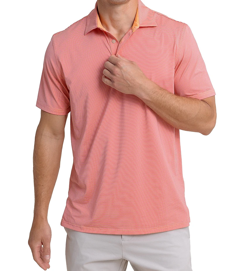 Southern Tide Performance Stretch Brrr°-eeze Meadowbrook Stripe Short Sleeve Polo Shirt