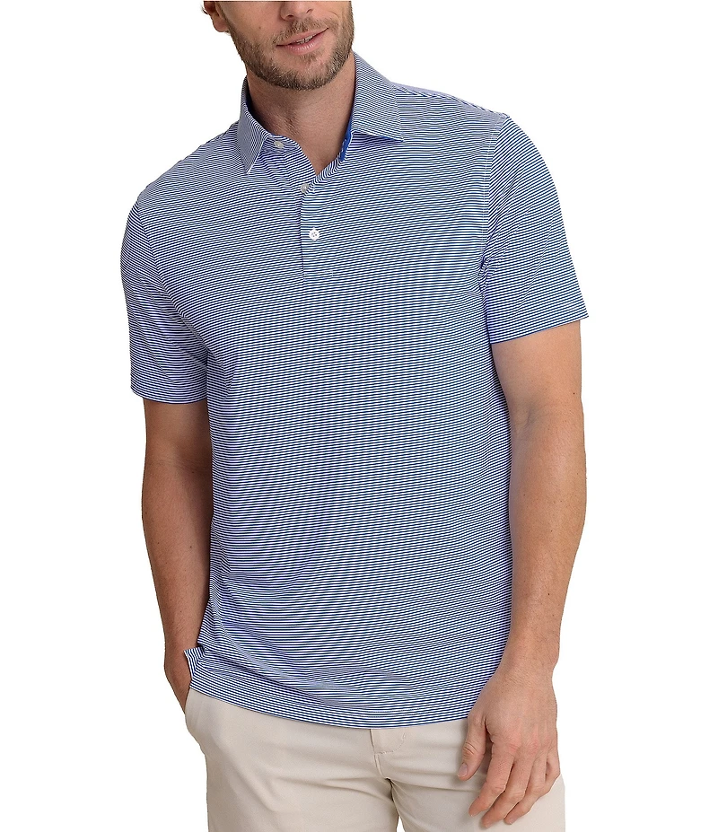 Southern Tide Performance Stretch Brrr°-eeze Meadowbrook Stripe Short Sleeve Polo Shirt