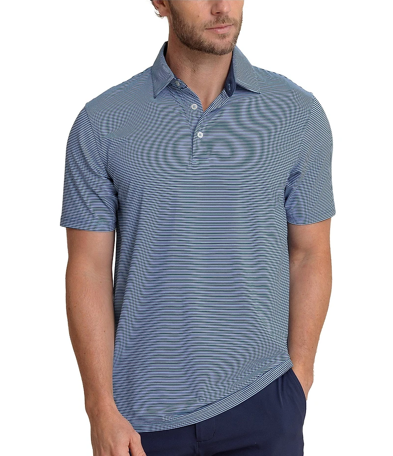 Southern Tide Performance Stretch Brrr°-eeze Meadowbrook Stripe Short Sleeve Polo Shirt