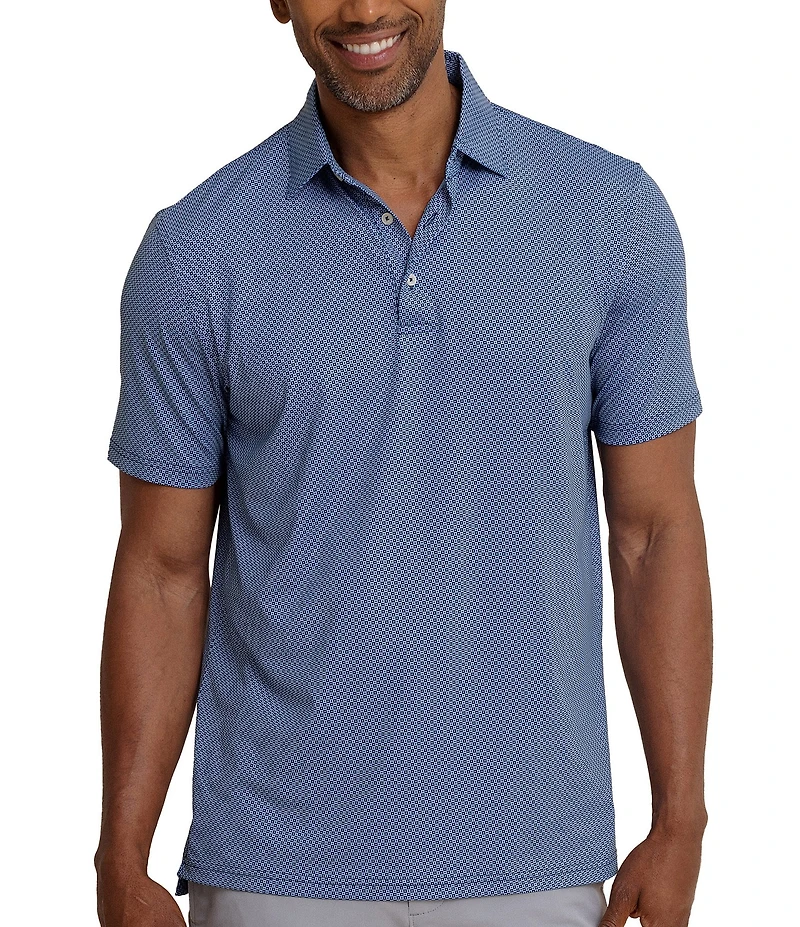 Southern Tide Performance Stretch Driver Coastal Geo Printed Short Sleeve Polo Shirt