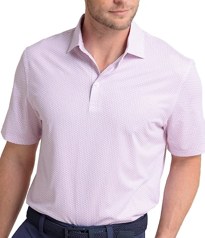 Southern Tide Performance Stretch Driver On The Ball Printed Short Sleeve Polo Shirt