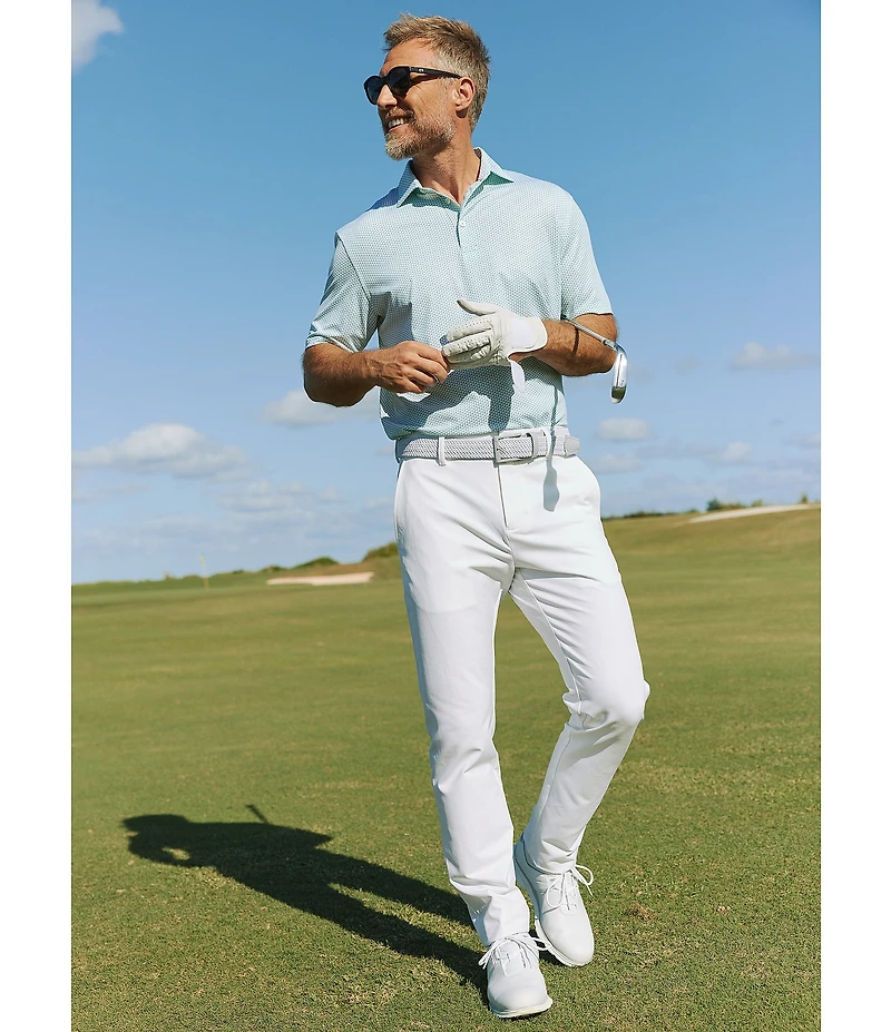 Southern Tide Performance Stretch Driver On The Ball Printed Short Sleeve Polo Shirt