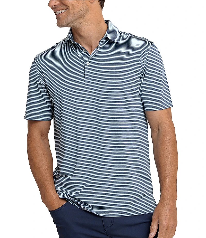 Southern Tide Performance Stretch Driver Sunbury Stripe Short Sleeve Polo Shirt