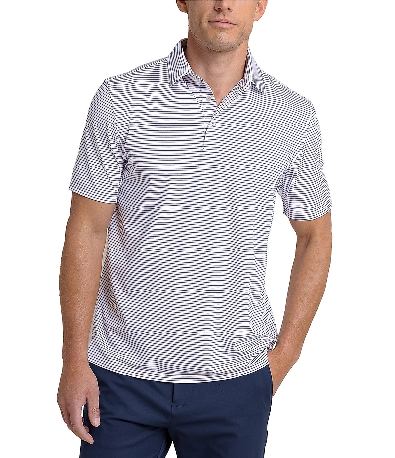 Southern Tide Performance Stretch Driver Sunbury Stripe Short Sleeve Polo Shirt