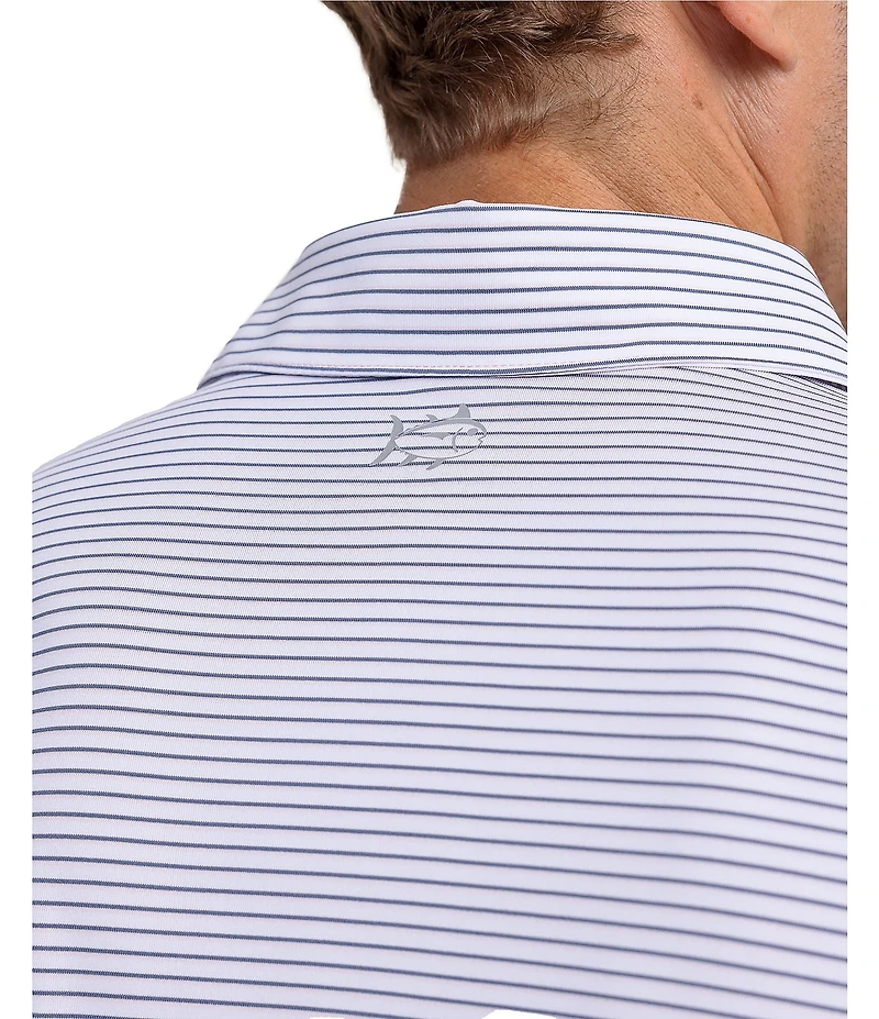 Southern Tide Performance Stretch Driver Sunbury Stripe Short Sleeve Polo Shirt