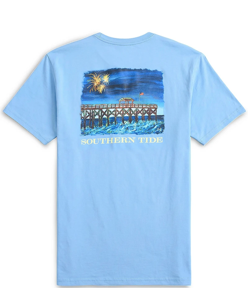 Southern Tide Pier Fireworks Short Sleeve T-Shirt