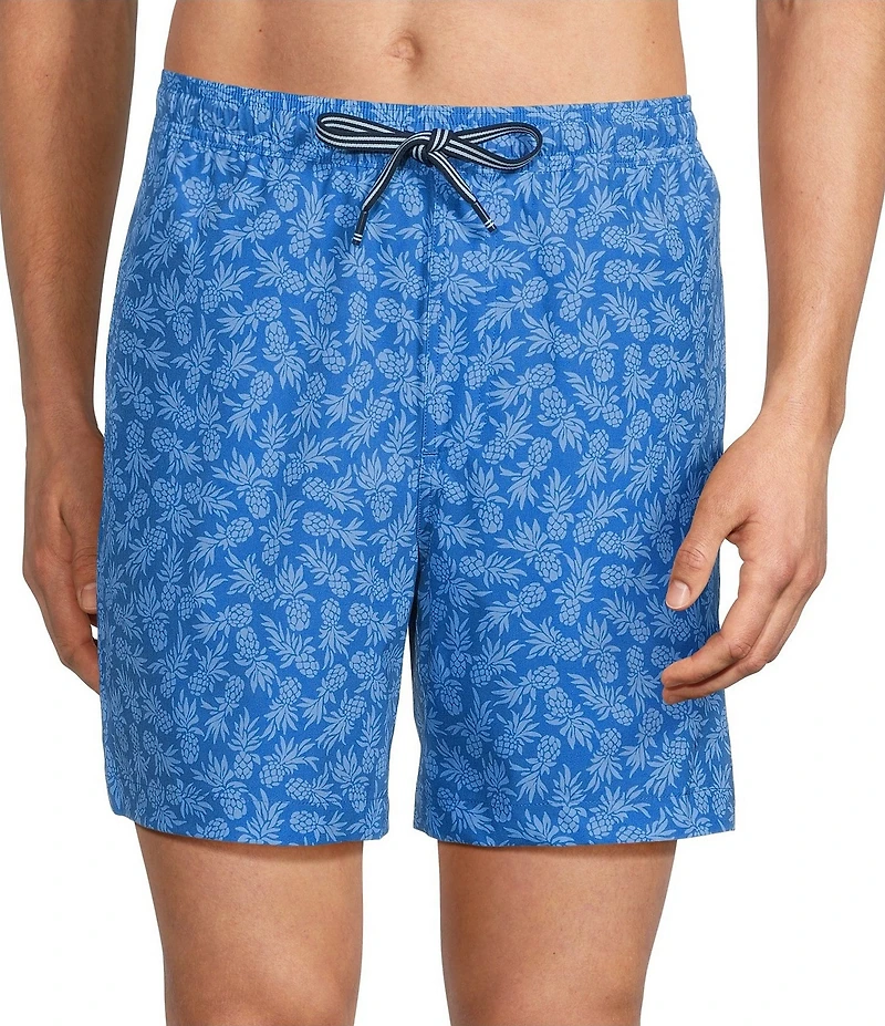 Southern Tide Pineapple Parade Maritime 6#double; Inseam Swim Trunks