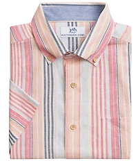 Southern Tide Sea Voyage Stripe Linen Blend Short Sleeve Woven Shirt
